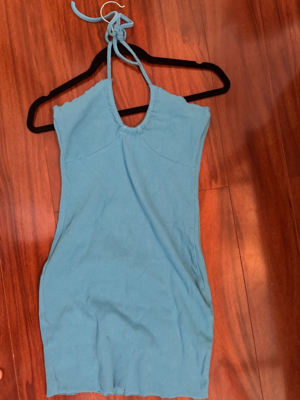 Light Blue Halter Mini Dress